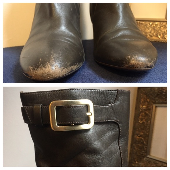 💕Cole Haan Air Side Zip Top Buckle Brown Booties - Picture 8 of 8